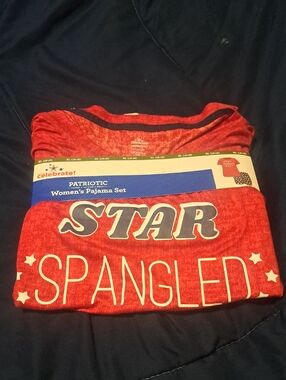 Patriotic "Star Spangled" Red Women's Pajama Set